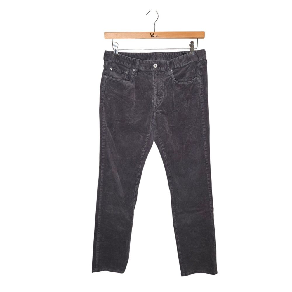 BONOBOS Corduroy Pants Mens 33x32” Slim Straight Fit Cotton Stretch Gray Casual